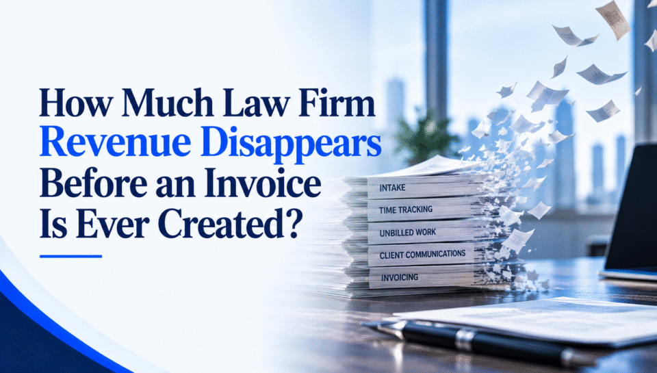 How Much Law Firm Revenue Disappears Before an Invoice Is Ever Created? How Much Law Firm Revenue Disappears Before an Invoice Is Ever Created?